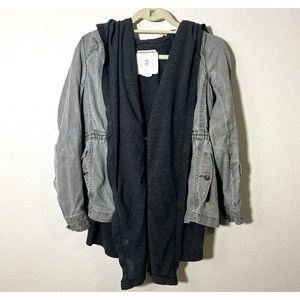Anthropologie Hei Hei Womens Jacket Size XS Green Gray Flawed